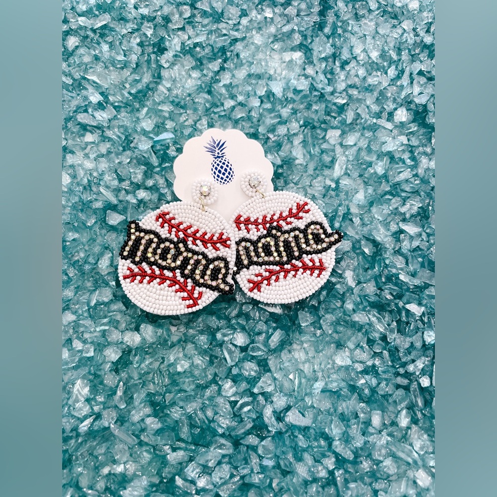 Mama Baseball Earrings